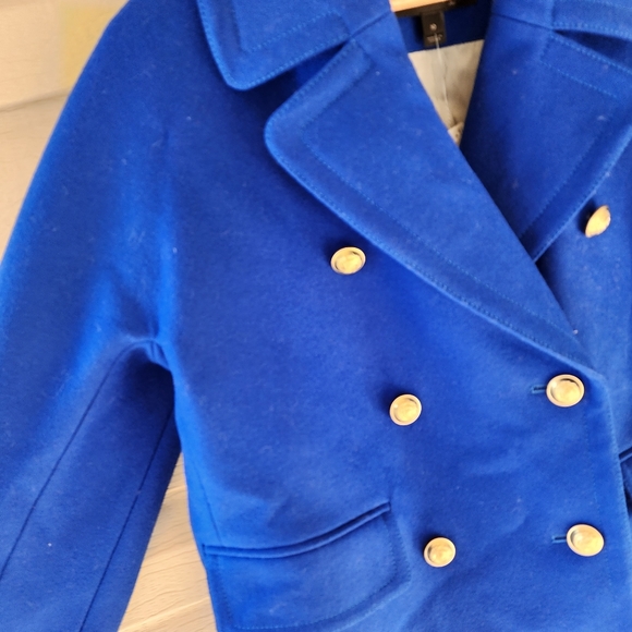 J. Crew Melton wool royal blue coat size 10 - Picture 10 of 14